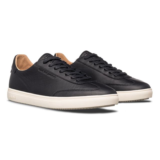 CLAE DEANE Shoes Mens USA910-C23 In Black Milled Leather